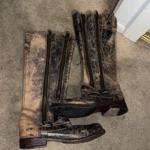 Bed Stu Leather Distressed Tall Boots